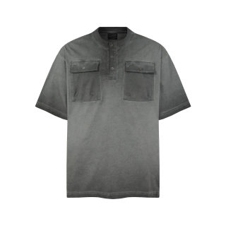 Washed Distressed Gradient Short Sleeve T-Shirt
