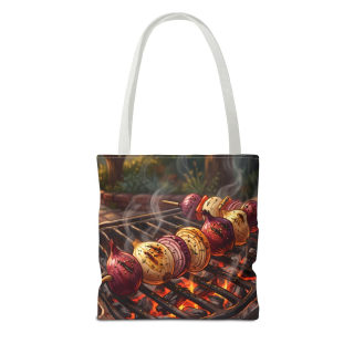 Grilled Vegetable Kabob Tote Bag | BBQ Skewers, Summer Cookout Market Tote 22