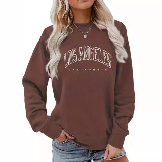 Round Neck Letter Print Hoodie | Mid-Length Lantern Sleeve