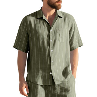 Men's Summer Striped Collared Shirt | Breathable Business Casual