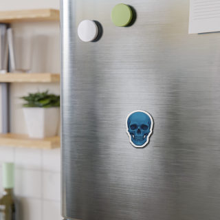 Blue Skull Die-Cut Magnet 7