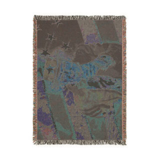 Uncle Sam Pointing Woven Blanket | American Flag Patriotic Throw 13