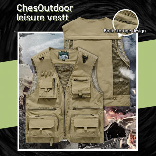Men's Summer Tactical Vest | 14-Pocket Mesh for Hiking, Fishing, Photography 2
