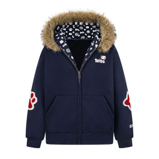 Retro Fur-Collar Zip-Up Cardigan Coat | KT Cat Print 6