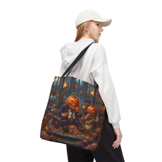 Jack-o'-Lantern Candy Haul Tote Bag | Halloween Pumpkin Scene 63