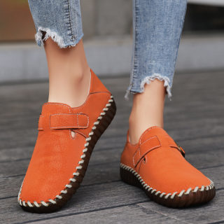 Soft Cowhide Leather Slip-On Shoes | British Style Women's 2