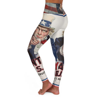 Uncle Sam Pointing, High Waisted Yoga Leggings | Patriotic Vintage Poster Print 3