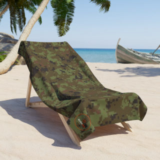 Green Digital Camo Beach Towel 4