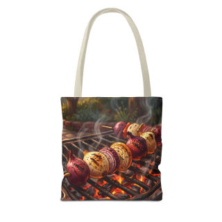 Grilled Vegetable Kabob Tote Bag | BBQ Skewers, Summer Cookout Market Tote 25