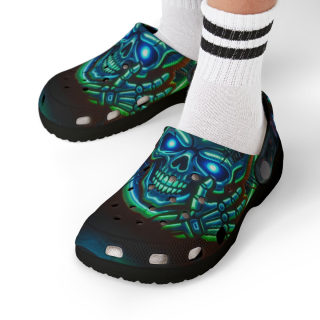 Neon Skull Pattern Kid's Clogs 14