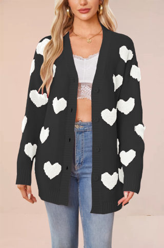 Love Knit Cardigan | V-Neck Button Mid-Length Jacket for Women 6