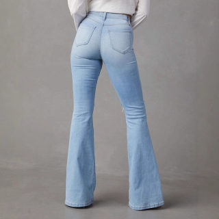 High-Waist Ripped Flare Jeans 3