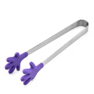 Kitchen Silicone Food Clips | Stainless Steel Mini Ice & Food Tongs 4
