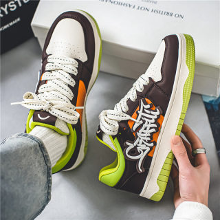 Korean-Style Low-Top Color-Block Board Shoes for Men
