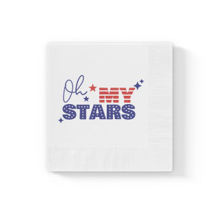 Oh My Stars Napkins | Patriotic Fourth of July Cocktail Napkins 2