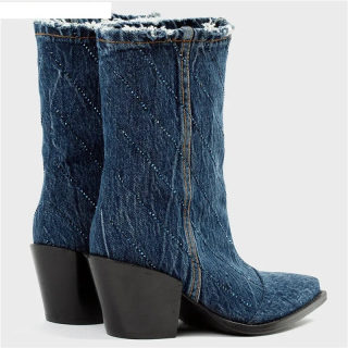 Crystal Cowboy Ankle Boots | Western Style Pointed Toe Women's