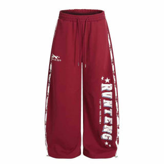 Vintage Stripe Letter Print Wide Leg Sweatpants 5