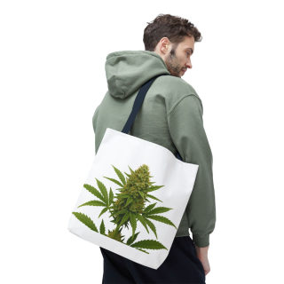 Cannabis Bud Illustration Tote | Botanical Cannabis Plant Tote 89