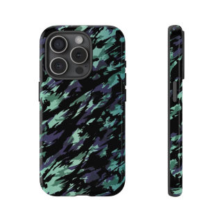 Teal Black Abstract Camo Phone Case 67
