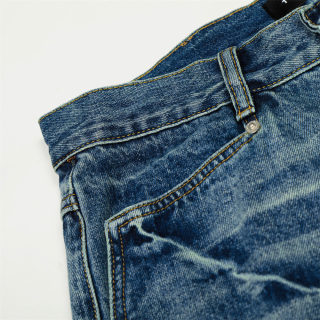 Washed Ripple White Straight Leg Denim Jeans 3